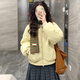 派吉鯊（PAIJISHA）棉服女2026冬裝新款韓版棉衣加厚短款翻領(lǐng)學(xué)生棉襖夾棉外套潮 奶黃色 S 適合90-105斤