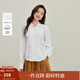 茵曼（INMAN）茵曼2025秋冬女裝新款100棉娃娃領(lǐng)褶皺白色襯衫淡人寬松長(cháng)袖襯衣  云朵白 M