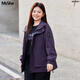 慕姍詩(shī)怡（MsShe）【涂層防風(fēng)外套】大碼女裝2025新款秋裝胖mm戶(hù)外連帽外套顯瘦寬松 雙層-帝王紫色現貨-適合5-20℃ 4XL