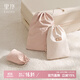 EACHY旅行抽繩束口收納袋小布袋內衣內褲衣物防塵包吹風(fēng)機袋-木桃粉L