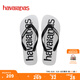 havaianas哈唯納Logomania男士?jī)捎猛闲獯┥碁┤俗滞锨閭H款涼拖 1069-白黑色 41-42 巴西碼