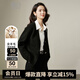 晚白【新品】2025秋冬款時(shí)尚簡(jiǎn)約休閑毛衣高彈純色含羊毛針織開(kāi)衫女 黑色 L