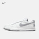 耐克男子低幫運動(dòng)鞋夏季抓地耐穿部分皮面NIKE BIG LOW 355152 106白/狼灰 41