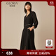 歌莉婭醋酸連衣裙通勤女神范小黑裙高級感氣質(zhì)顯瘦裙子117C4K180 00B黑色 XL (170) -