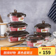 樂(lè )扣樂(lè )扣耐熱玻璃保鮮盒微波爐飯盒上班族學(xué)生便當盒帶氣孔餐盒六件套咖色