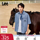 Lee25新品舒適版翻領(lǐng)天絲中藍(lán)色男短袖牛仔襯衫休閑LMT009795207 中藍(lán)色 L