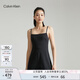 Calvin Klein運動【速干】夏季女士瑜伽性感運動ck網(wǎng)球裙吊帶連衣裙4WS4D909 001-太空黑 M