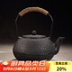 容山堂 蘇韻無(wú)涂層生鐵壺鑄鐵茶壺大容量大號砂鐵樹(shù)藤扇形龜甲紋 大號龜甲生鐵壺 1800ml