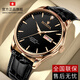 勞力士王子瑞士正品手表男士全自動(dòng)機械表商務(wù)簡(jiǎn)約夜光鏤空防水十大名牌男表 玫金黑面-享全國專(zhuān)柜終身質(zhì)保服務(wù) 原裝進(jìn)口 42mm 直徑