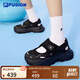 FILA FUSION斐樂潮牌女鞋硬糖涼鞋休閑厚底鞋運動鞋 黑-BK 36.5