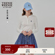 Teenie Weenie小熊女裝長(cháng)袖T恤2025秋季新款半開(kāi)襟溫柔時(shí)尚打底衫 象牙白 M
