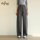 伊芙麗（eifini）蔣欣代言時(shí)髦舒適棉感針織彎刀休閑褲衛褲女2025秋新款運動(dòng)褲 深灰 XL 125-140斤 腰圍74.4