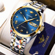 勞力士王子進(jìn)口機芯瑞士手表男士機械表鎢鋼帶夜光防水商務(wù)名牌男表品牌十大 R3171間金藍面 進(jìn)口機芯 40mm 厚度11mm