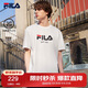 FILA 斐樂(lè )官方男女同款針織T恤2025年夏季純棉寬松休閑情侶短袖t恤