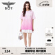 BOY LONDON25夏季情侶款漸變色翅膀休閑潮牌短袖T恤N01901 粉色 XS