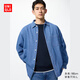 優(yōu)衣庫男裝/男女同款牛仔寬松襯衫/水洗產(chǎn)品長(cháng)袖襯衣478115 478115/65寶藍色 L /175/100A