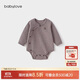 babylove嬰兒包屁衣秋冬季彈力衣服三角哈衣長(cháng)袖爬服男女寶寶純色打底睡衣