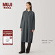 無(wú)印良品（MUJI）Labo 女式 起毛斜紋 連衣裙 女裝裙子冬季長(cháng)裙純棉 AF00NA4A 炭灰色 XL （165/92A）