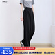 betu女裝2025夏季新款休閑闊腿褲垂順高腰百搭西裝褲褲子2507T43 黑色 M
