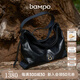 半坡飾族（bampo）中號(hào)綿綿包hobo托特包頭層牛皮大容量單肩斜挎包軟包七夕禮物女友 墨碳黑