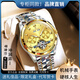 勞力士王子瑞士認證手表男士全自動(dòng)機械表多功能陀飛輪大牌防水休閑男表專(zhuān)用 標準版-間金金面 42mm 收藏送原裝皮表帶