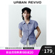 UR七夕2025夏季新款女裝時(shí)尚復(fù)古休閑撞色格紋開襟襯衫UYY250067 藍(lán)色格子 S