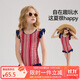 ASK JUNIOR兒童泳裝25夏季中大童連體式泳裙青少年木耳邊撞色訓練服女童