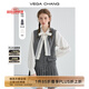 VEGA CHANG時(shí)尚套裝女2025年春秋季新款小香風(fēng)背心裙+系帶襯衫休閑兩件套 雜灰色（連衣裙） S