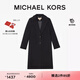 MICHAEL KORS邁克高仕 MK【七夕禮物】女士翻領(lǐng)紐扣毛呢大衣外套 黑色 001 XS