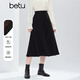 百圖（betu）女裝冬季新款半身裙精致扭繩流蘇裙擺遮跨顯瘦裙子2510T70 黑色 L