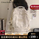 CRTNZO KROEZ雙肩包女新款書(shū)包女大學(xué)生大容量背包小眾初中高中輕便運動(dòng)電腦包 米白色-實(shí)用高顏值簡(jiǎn)約休閑百搭通勤旅行包