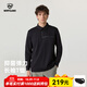 諾詩(shī)蘭25秋季新品情侶POLO衫戶(hù)外吸濕排汗透氣運動(dòng)休閑翻領(lǐng)長(cháng)袖T恤防曬 純黑色-男-83E 2XL (180) 男
