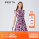PORTS寶姿女裝春夏新品時(shí)尚碎花圓領(lǐng)短袖連衣裙LM8D240MPP109 丈青印花 M (6)