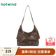 熱風(fēng)（Hotwind）【商場(chǎng)同款】女士單肩包秋季新款擦色做舊復古棕色大容量休閑女包 131黑棕 F