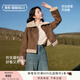 香影【貓貓絨】美拉德仿生皮草2024秋冬新款加絨麂皮絨外套女短款 焦糖色 M