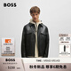 BOSS博斯【禮物】男士新款斜紋布襯里上蠟皮衣夾克 001-黑色 2XL