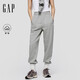 GAP女裝2025秋季新款抓絨松緊腰運動(dòng)褲衛褲簡(jiǎn)約百搭束腳褲793857