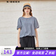 S.DEER【新】圣迪奧女裝休閑圓領(lǐng)肌理泡泡袖不規則襯衫S232Z0448 中灰/77 S/160