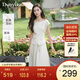 朵以（Duoyi）2025夏季新款簡(jiǎn)約氣質(zhì)褶皺收腰開(kāi)衫上衣串珠腰繩半身裙套裝 燕麥色 M