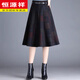 恒源祥毛呢半身裙秋冬加厚冬裙女中長(cháng)款格子百褶裙高腰A字顯瘦時(shí)尚傘裙 彩格（側拉鏈，裙長(cháng)70厘米） M 27/二尺(適合90到105斤)