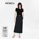 MO&Co.連衣裙UPF40+防曬2025夏新品小黑裙附腰帶MBE2DRS043戶外穿搭 黑色 S