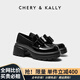 CHERY KALLY【星際迷蹤】樂(lè )福鞋女2025新款厚底英倫風(fēng)真皮單鞋頭層牛皮小皮鞋 黑色 37