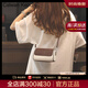 CALWAN KEODH包包女包2025新款真皮圓筒包枕頭包斜挎包小眾生日禮物送女友老婆 【白配咖啡】輕奢時尚百搭撞色實用走心女生閨蜜