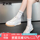 ZHR女鞋厚底內(nèi)增高芭蕾德訓(xùn)鞋透氣輕便軟底休閑鞋子女 EJ26H 米色 37