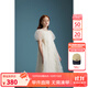 ELLE KIDS法式重工花朵珠片泡泡袖夏季新款女童生日party公主連衣裙 米白色 140