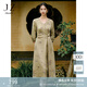 玖姿·安娜蔻【非遺宋錦錢(qián)小萍聯(lián)名】提花連衣裙女2025春季新款 花淺綠 L