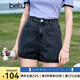 百圖betu女裝夏季新款牛仔褲高腰百搭顯瘦多色牛仔短褲女2305T54 深灰 M
