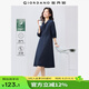 佐丹奴裙子女夏季新款萊賽爾綁帶中袖西裝領(lǐng)襯衫連衣裙女05465079 69深夜藍(lán) XL
