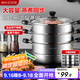 美廚（maxcook）三層蒸鍋28CM 不銹鋼蒸鍋加厚復底蒸煮兩用 燃氣電磁爐通用MZB-28