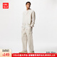 優(yōu)衣庫男款/男女同款水洗寬松休閑工裝九分褲/長(cháng)褲479964 474100/01乳白色 M /170/95